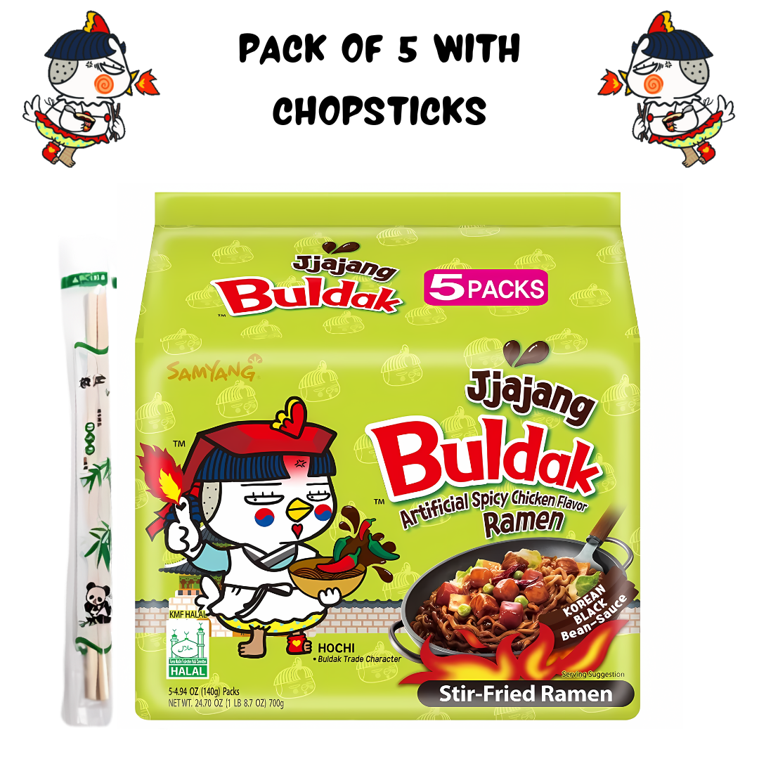 Samyang Jajang Flavour Family Pack 700 gm with a pair of chopsticks