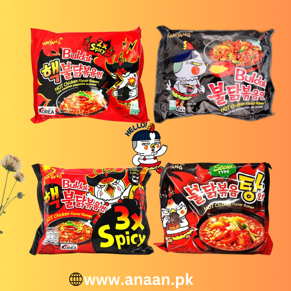 Samyang Noodles Deal (1 Buldak + 1 2X + 1 3X + 1 Stew ) - ANAAN