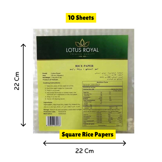 Lotus Square Rice Papers 10 Sheets
