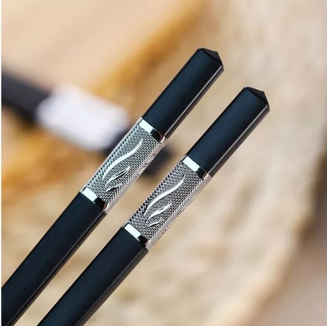 Black chop sticks Fiber 1 Pair (silver)